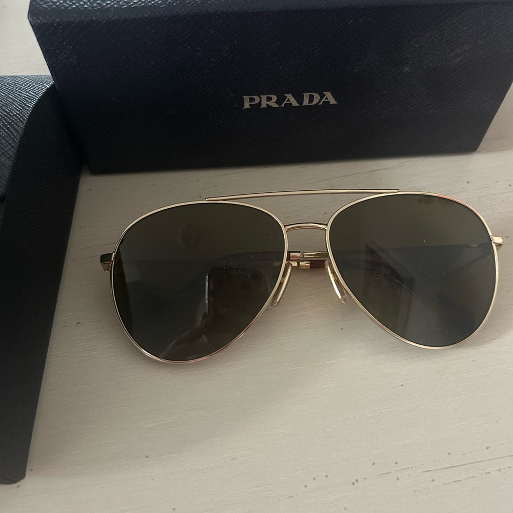 Prada Gold Frame Aviator Sunglasses